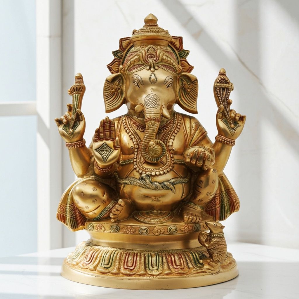 Brass Showpiece Ganesh Ji Statue (BSMAS407)