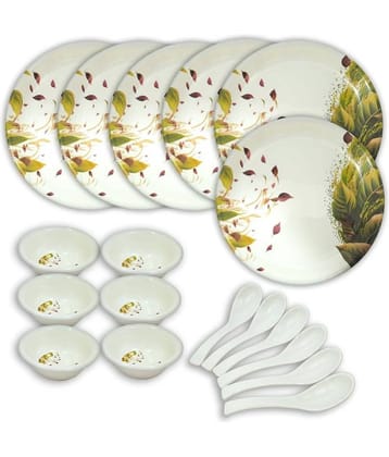Inpro Melamine Dinner Set Off White Melamine Dinner Set ( Pack of 18 )
