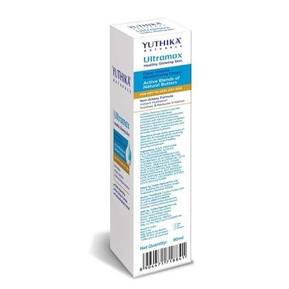 Yuthika Ultramax Deep Intense Moisturizing Cream for Dry to Very Dry Skin 80ml, No Paraben, Dermatologically Tested