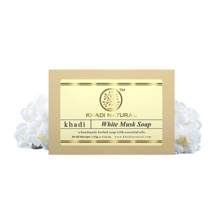 Khadi Natural Herbal White Musk Soap - 125gm Khadi Natural Herbal White Musk Soap - 125gm