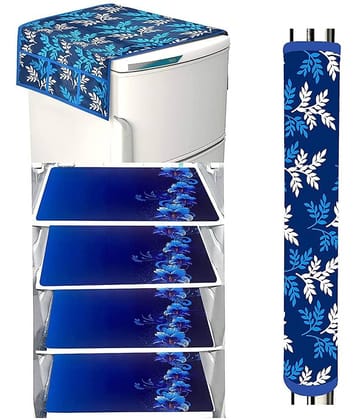 PVC Floral Fridge Mat & Cover ( 53 99 ) Pack of 6 - Blue