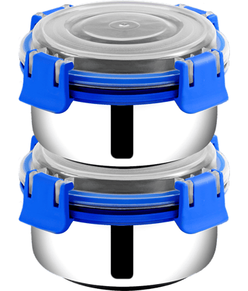 BOWLMAN - Steel Green Food Container ( Set of 2 - 350mL each )