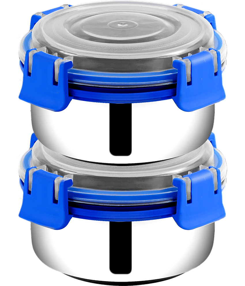 BOWLMAN - Steel Green Food Container ( Set of 2 - 350mL each )