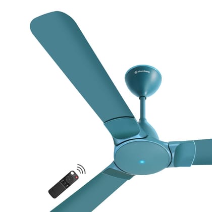 Atomberg Erica Nuvo 1200mm BLDC Ceiling Fan with Remote | Award Winning Designer Fan | 5 star | High Air Delivery | Low noise operation | LED Speed Indicator | 2+1* Years Warranty (Aegean Blue)