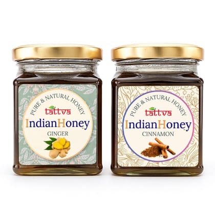 IndianHoney Warming & Anti-Inflammatory Ginger Infused Honey & Metabolic & Warming Cinnamon Infused Honey Combo Pack (230gm & 230gm) IndianHoney Warming & Anti-Inflammatory Ginger Infused Honey & Metabolic & Warming Cinnamon Infused Honey Combo Pack (230gm & 230gm)