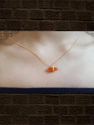 Silver Red Onyx Zircon Cut Pendant