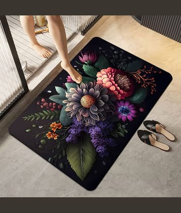 mahek accessories Set of 1 Anti-skid Rubber Door Mat ( 40 X 60 cm ) Black