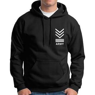 HIT SQUARE Men Black Printed Hooded Full Sleeve Sweatshirt.