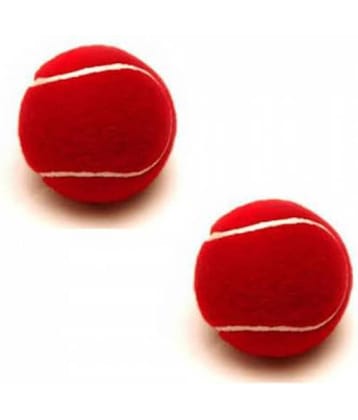 EmmEmm Pack of 2 Pcs Premium Range Cricket Tennis Balls (Red)