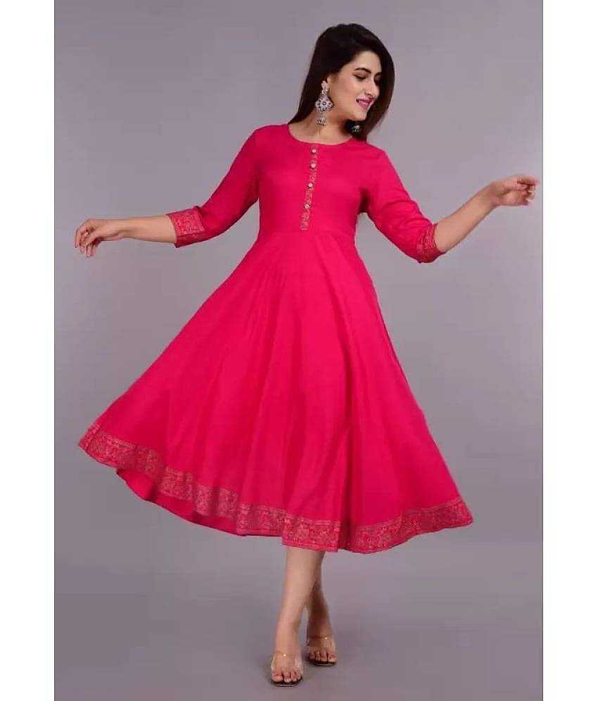 Aurelisa - Black Rayon Women's Flared Kurti ( Pack of 1 )