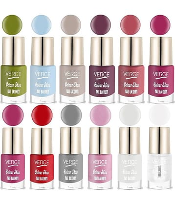 Verge Multi Nail Polish Kit With Trendy Shades Chip-Resistant Formula (Pack of 12)