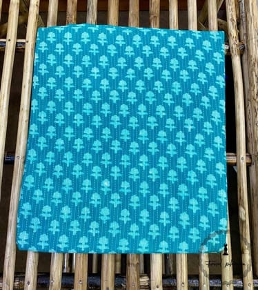 Elegant Unstitched Cotton Fabric for Kurtas-Turquoise