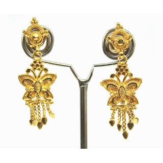 S L Gold 1 Gram Micro Plated Butterfly Design Earring