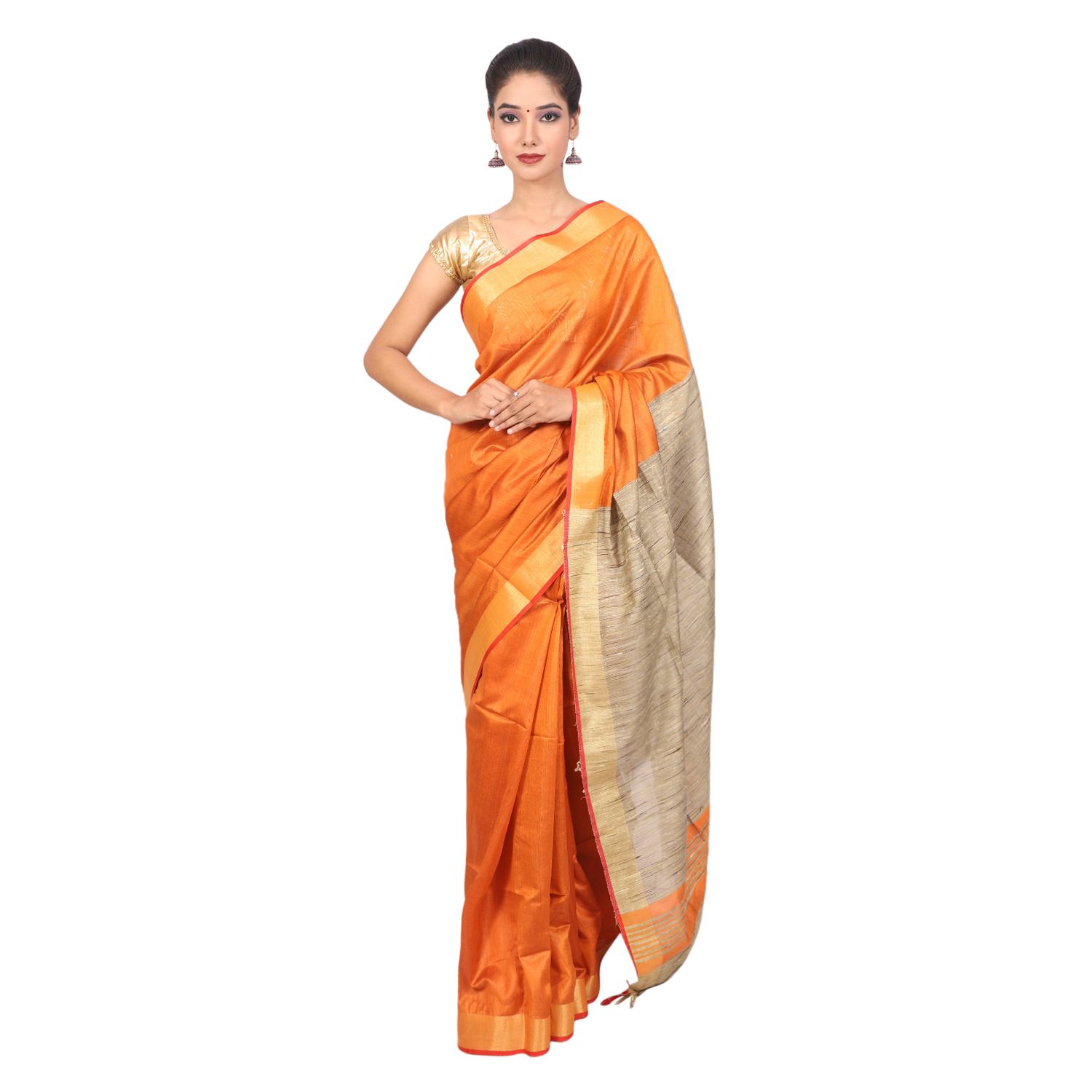 HANDLOOM KOSA SAREE WITH BLOUSE (SKU - 1ST110121120 SAREE- 168)