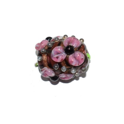 Handmade Fancy Lampwork Glass Beads For Jewelry Making Necklace , Earring and Bracelet (Oval) SFL-971-Per Packet 25 Pcs / 18X15 MM