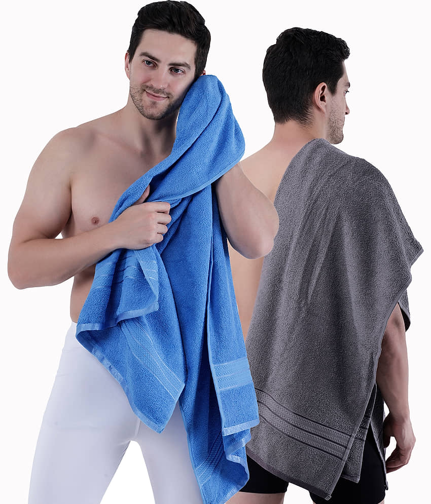 Dollar Cotton Striped 500 -GSM Bath Towel ( Pack of 2 ) - Multicolor