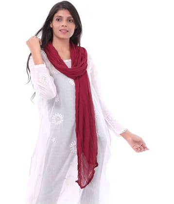 Apratim Maroon Chiffon Self Dupatta