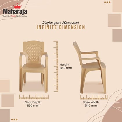 MAHARAJA Heritage for Home,Office | Comfortable | ArmRest | Bearing Capacity Upto 200Kg Plastic Outdoor Chair