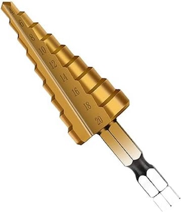 4-20Mm Hss Steel Titanium Step Drill Bits Step Cone Cutting Tool Core Drill Bit Steel Woodworking Wood Metal Drilling Step Drill, H