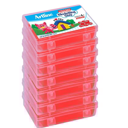 Artline Modelling Clay 150GM (7 Plastic Container Singles) Red Colour X 7 | Soft & Easy to Bend or Shape, for Young Hands Artline Modelling Clay 150GM (7 Plastic Container Singles) Red Colour X 7 | Soft & Easy to Bend or Shape, for Young Hands
