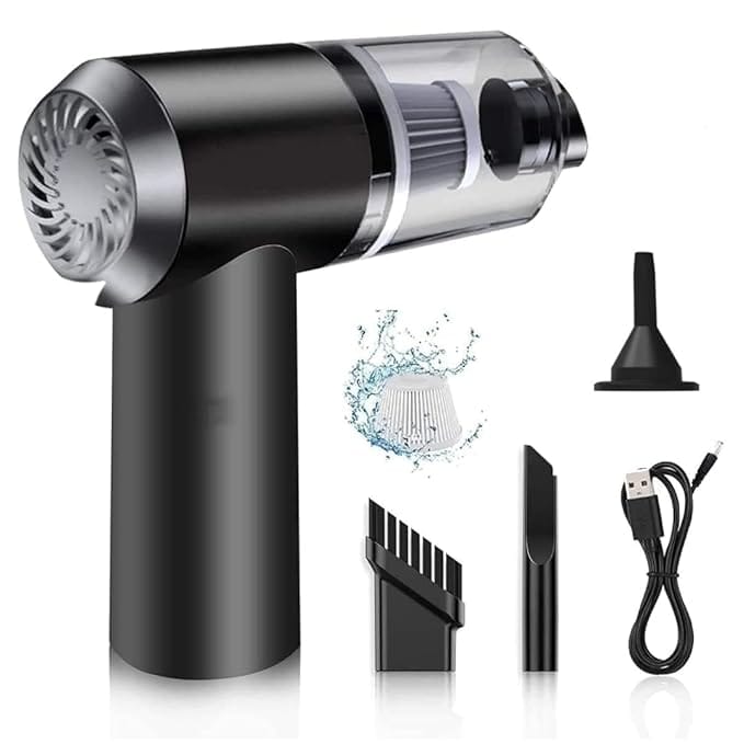 3IN1 Portable Car/Home Vacuum Cleaner with Blower | USB Rechargeable Wireless Handheld Mini Vacuum Cleaner for Traveling, Camping, Reusable (Vacuum with Blower)