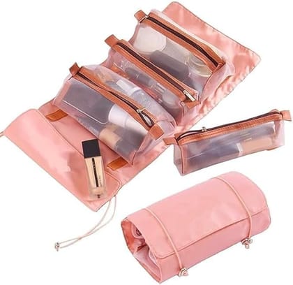 4-in-1 Hanging Roll-Up Foldable Toiletry Bag Compact and Versatile Travel Companion
