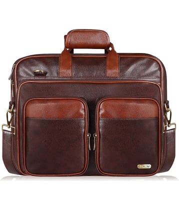 Lorem Brown Faux Leather Office Bag