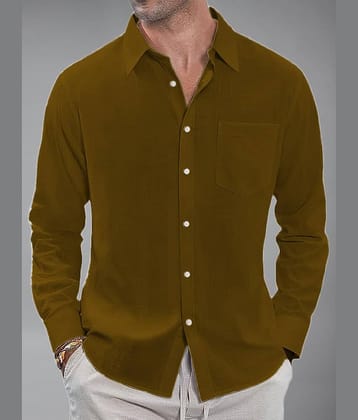 Vida Loca Cotton Blend Slim Fit Solids Full Sleeves Men's Casual Shirt - Green ( Pack of 1 )
