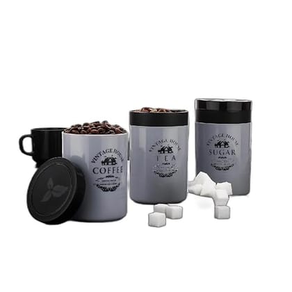 Tea, Coffee, Sugar 3-Piece Container Set Airtight Storage Jars, BPA-Free, Durable & Stylish, Perfect for Kitchen Organization and Freshness