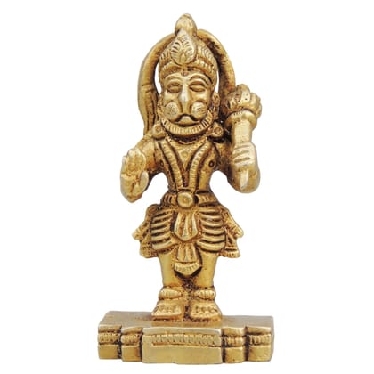 Brass Hanuman Ji God Idol Murti - Perfect For Worship, Height : 3.2 Inch (BSMAS1313 B)