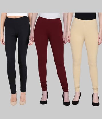 FnMe - Multicolor Cotton Women's Leggings ( Pack of 3 )