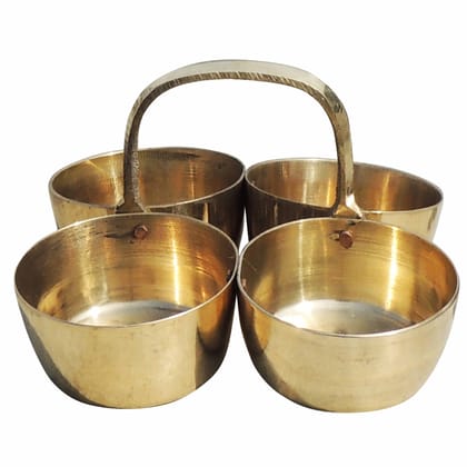 Brass Chokta Small 4 Bowl Combined (ZMAS142 C)