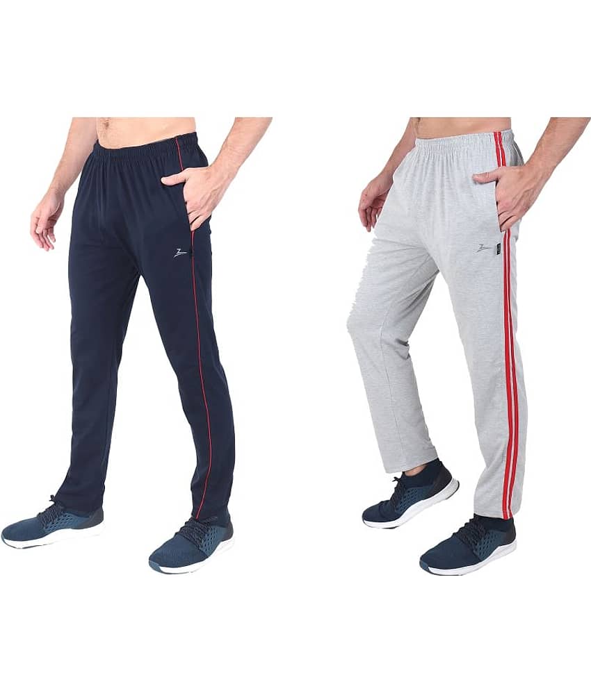 Zeffit - Navy Blue Cotton Blend Men's Trackpants ( Pack of 2 )
