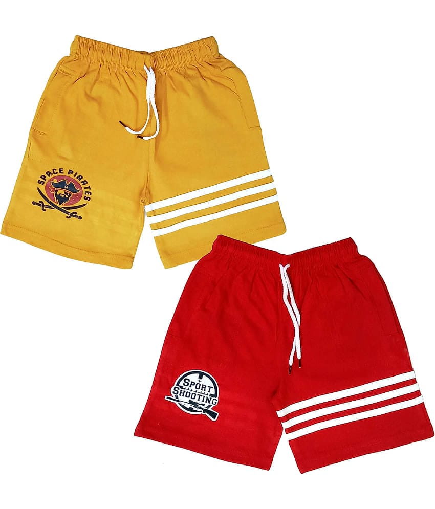 atlans Pack of 2 Cotton Blend Shorts For Boys ( Yellow )