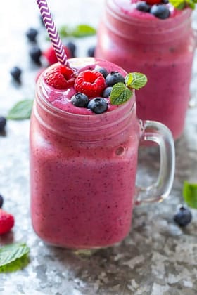 Mixed fruit yoghurt smoothie