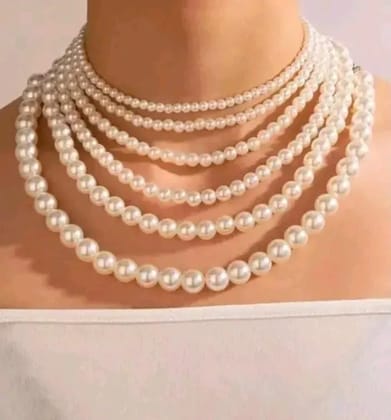 Traditional Mogra Pearl Crystal Necklace Set