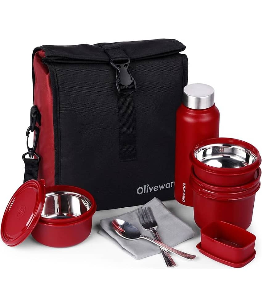 Oliveware Elite Pro Stainless Steel Lunch Box 3 Container (Pack of 1)