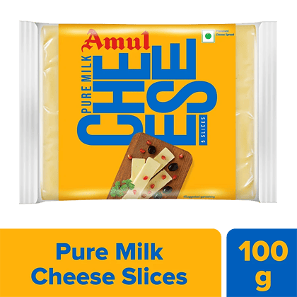 Amul Cheese Slices - Rich In Protein, Wholesome, No Added Sugar, 100 G (5 Slices)