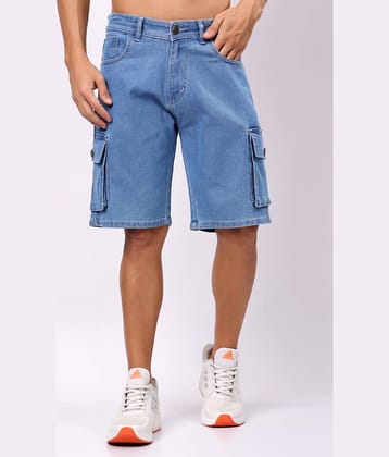 LONDON HILLS Light Blue Denim Men's Shorts ( Pack of 1 )