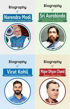 Biography of Narendra Modi, Virat Kohli, Sri Aurobindo & Major Dhyan Chand (Set of 4 Books) [Paperback] [Sep 24, 2023] RPH Editorial Board
