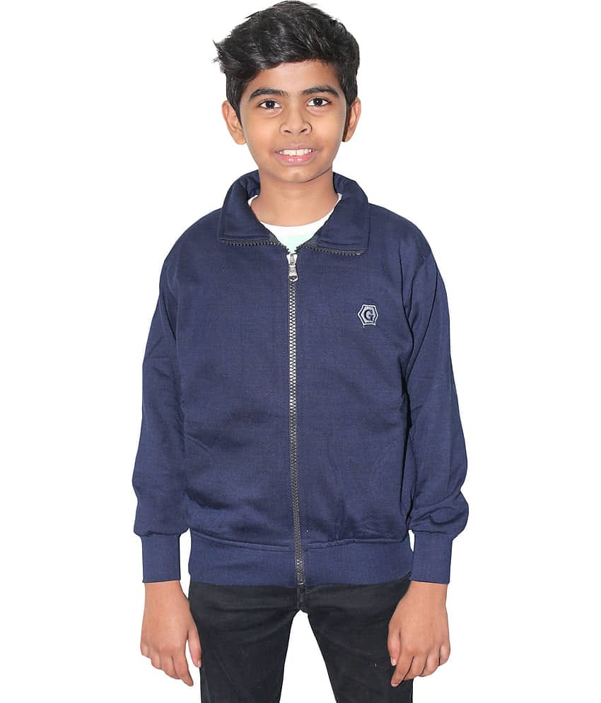 Goodluck Pack of 1 Boys Woollen Blend Cardigan Sweater ( Navy Blue )