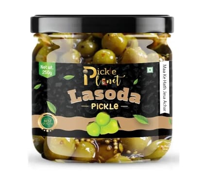 Pickle Planet Lasoda Pickle | Homemade Pickle | Authentic, Tangy & Delicious Taste | No Artificial Color and Flavors | Gluten Free | Lasode ka achar (250g)