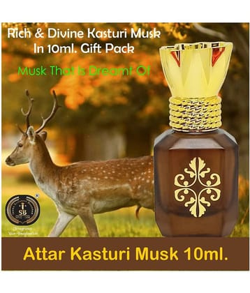 INDRA SUGANDH BHANDAR Attar For Men|Women Precious Kasturi Brown Musk Divine Fragrance Pure Perfume No Alcohol 24 Hours Long Lasting Fragrance 10ml Fancy Rollon Pack