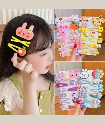 14 Pcs Unicorn Ice Cream Hair Clips Set Baby Hairpin For Kids Girls Hair Accessories (Random Design & Color)