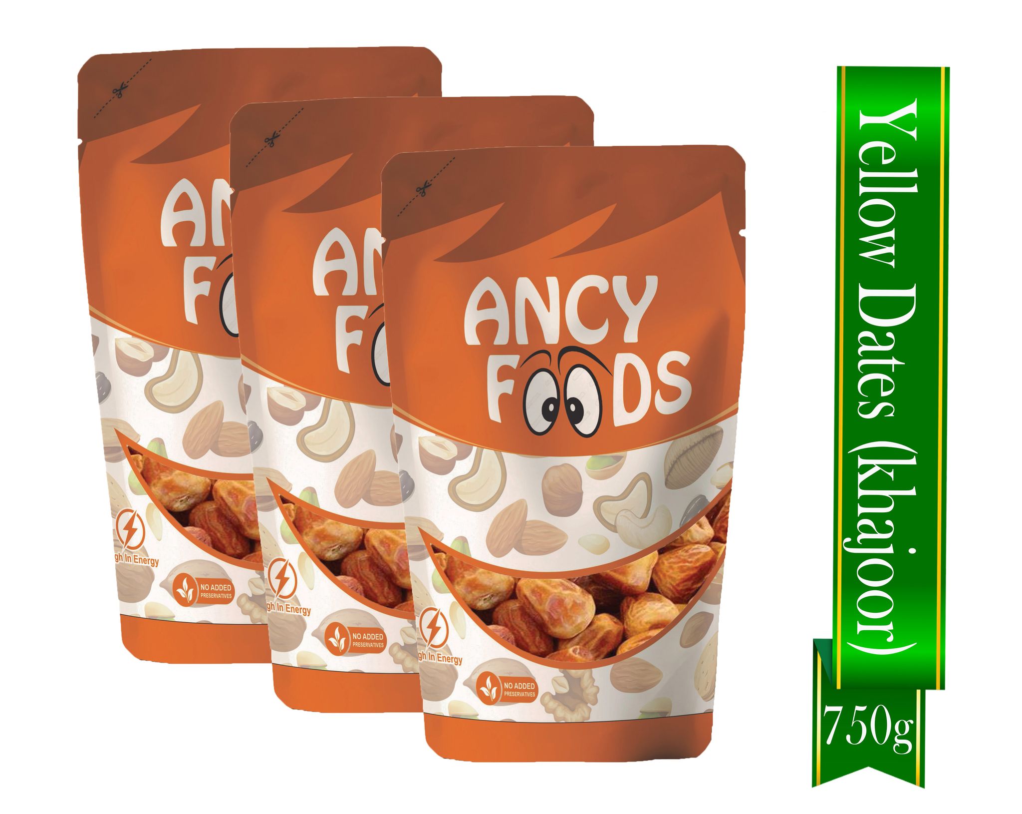 Ancy Khajoor 750 Grams (250 Grams X 3) – Traditional Dates | Rich in Vitamins, Minerals, and Natural Sweetness | Khajoor or Dates | Soft Khajur with Chewy Texture | No Added Sugar | Healthy K
