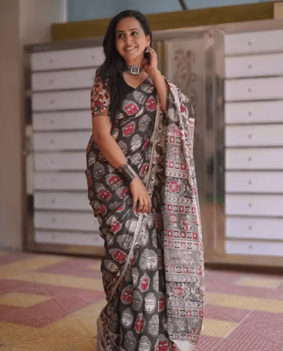 Premium Quality Linen Printed Saree | Affordable Price Collection