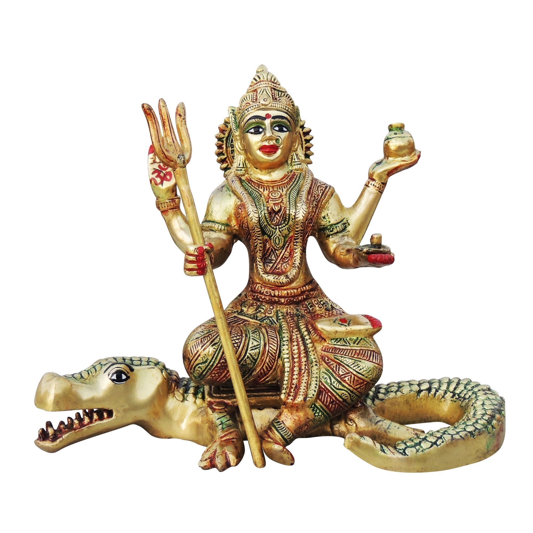Brass Ganga Devi Murti – Traditional Brass Goddess Ganga Idol, Height : 8.5 Inch (BSMAS1487 E)