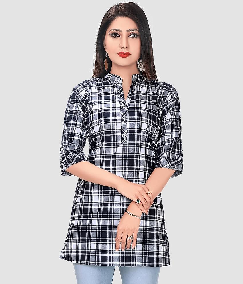 Meher Impex Women Checks Cotton Blend Shirt ( Green )