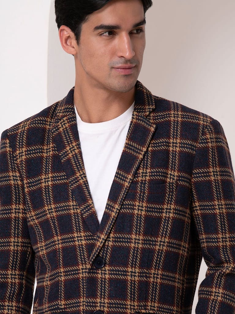Heritage Navy Plaid Blazer