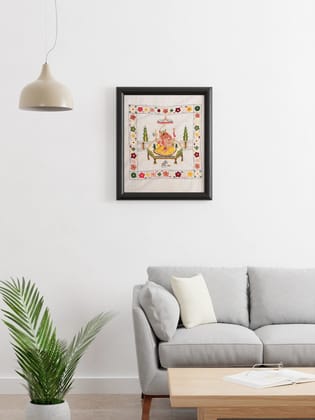 Ganesha on Throne Chamba Embroidery